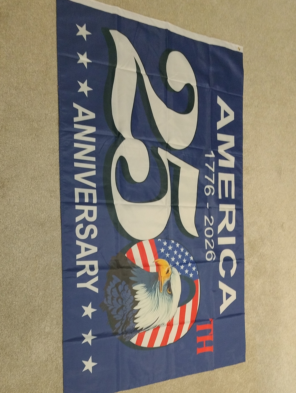 America 250th Anniversary Patriotic Flag - Bald Eagle 3' X 5' Double Sided